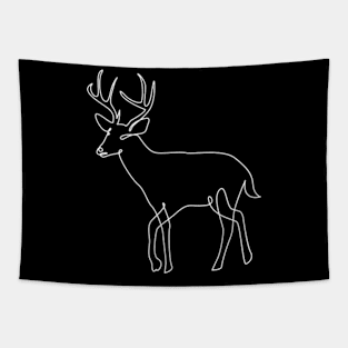 Deer One Line Art Tapestry