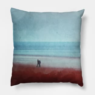 Beach Walk Photo Painting Pillow