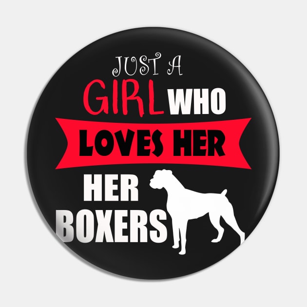 Girl Who Loves Her Boxer Dogs Pin by 3QuartersToday