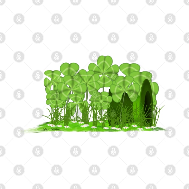 Leprechaun's Top Hat Lying in Field of Shamrocks by ButterflyInTheAttic