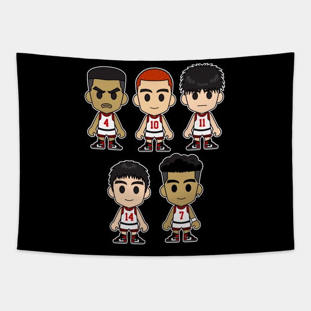 The First Slam Dunk Anime Chibi Tapestry by Chibi Pops