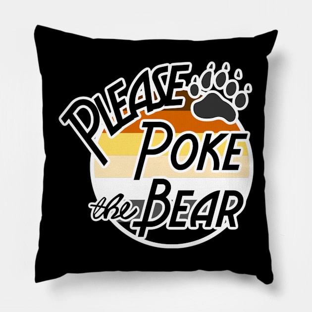 Please poke the bear Pillow by David Hurd Designs