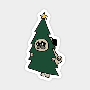 Christmas Pug Tree Magnet