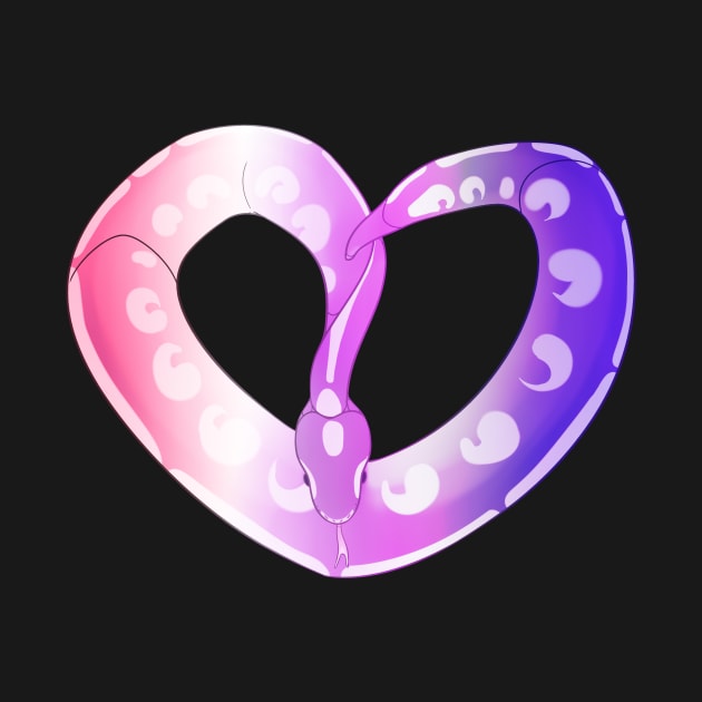 Ball Python Heart (Pride Design) by larkspurhearts