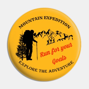 mountains expedition - run for your goals Pin