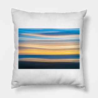 Coastal abstract wavy pattern over horizon Pillow