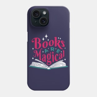 Vintage Books Are Magical // Retro Book Lover Avid Reader Pink Phone Case