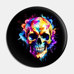 Colored Skull Design in Vibrant Vector Style Pin