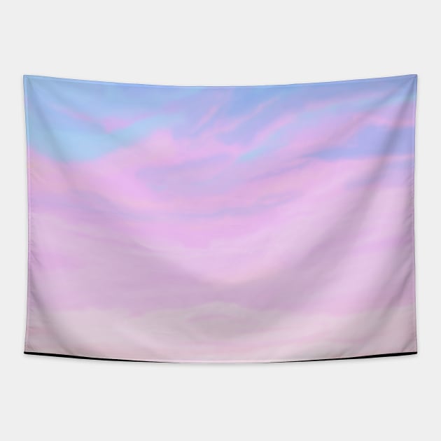 Pastel Sunset Sky  Aesthetic Lofi Tapestry by Trippycollage