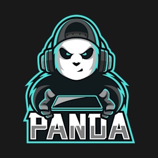 Hardcore Gaming Panda Design T-Shirt