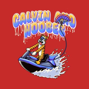 funny calvin and hobbes boarded the airboat T-Shirt