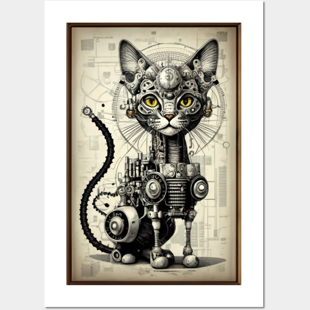 Robot Cat Art Print 