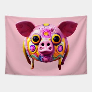 Pig alebrije, AI art Tapestry