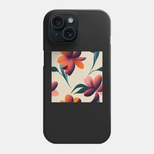 Floral Diagnal pattern, flat color Phone Case
