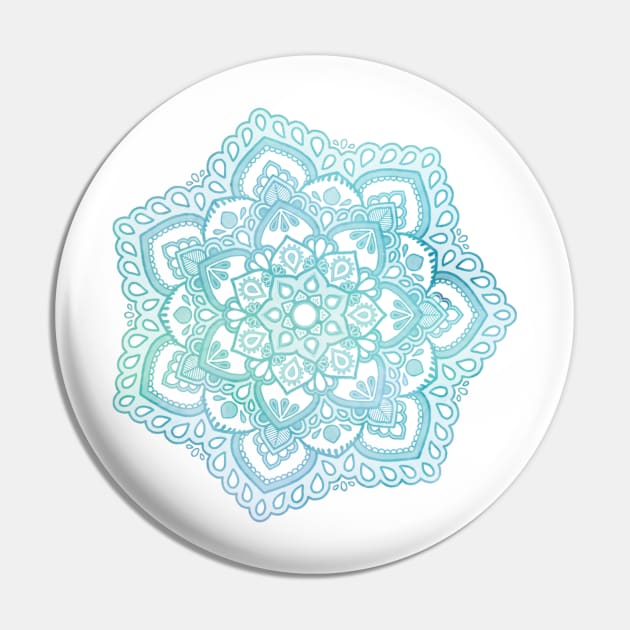 Blue Mandala Pin by katielavigna