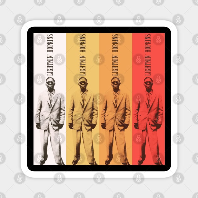 Lightnin Hopkins Original Aesthetic Tribute 〶 Magnet by Terahertz'Cloth