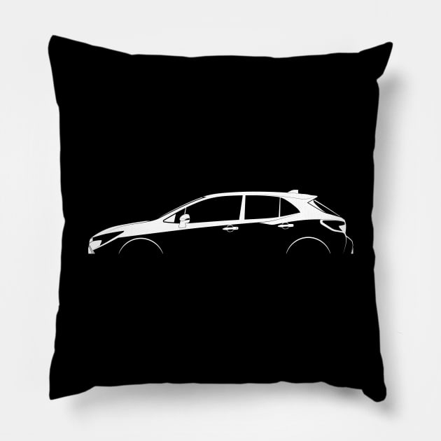 Toyota Corolla XSE Hatchback (E210) Silhouette Pillow by Car-Silhouettes