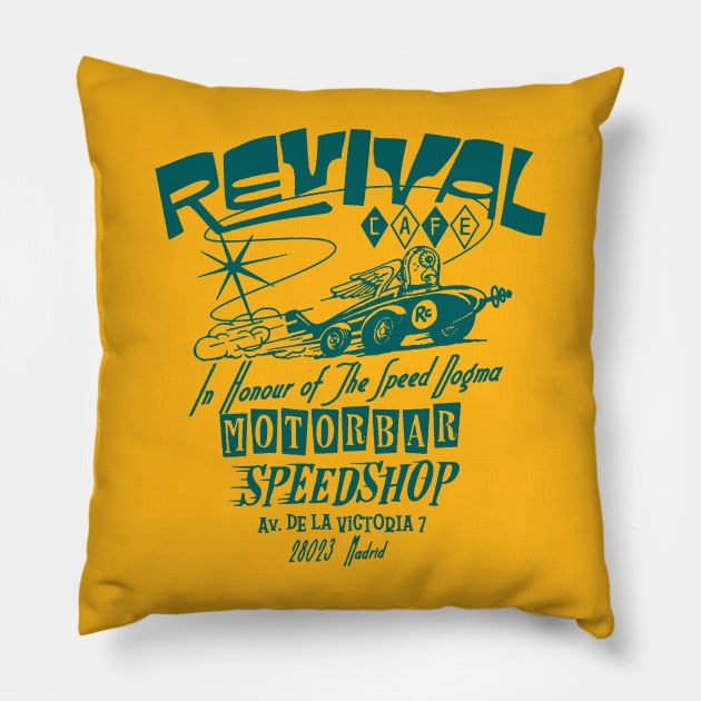 Revival Café Pillow by MindsparkCreative