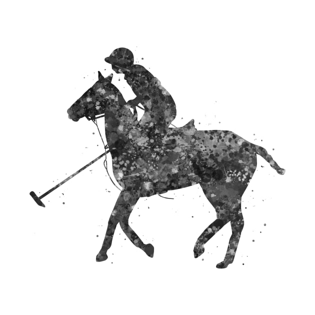 Polo rider black and white by Yahya Art