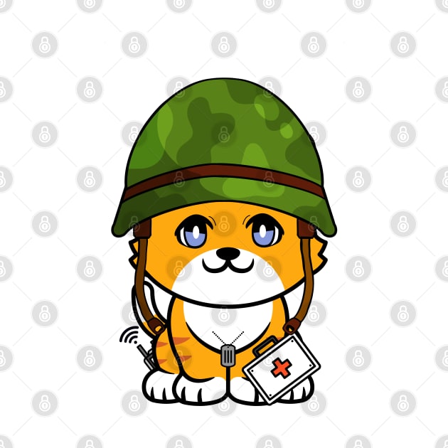 Cute Orange Cat is an army medic by Pet Station