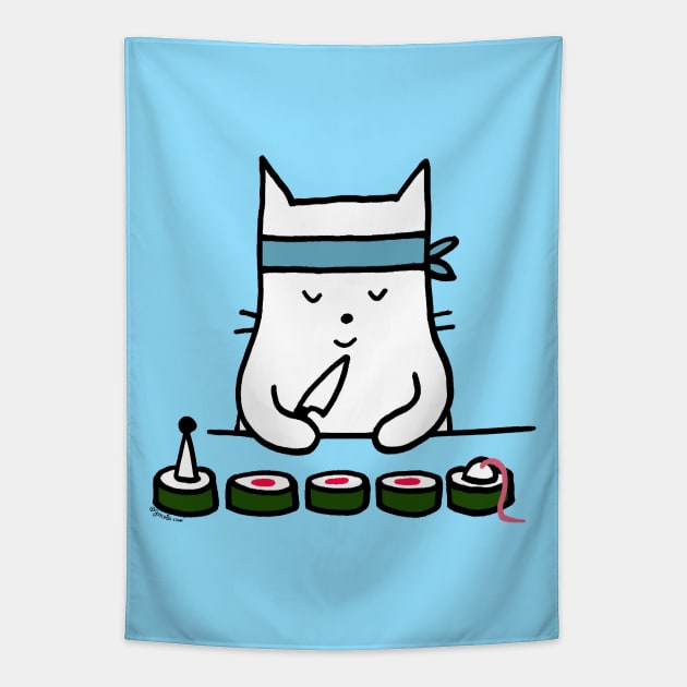 Sushi Cat - JoKoBo Tapestry by JoKoBo