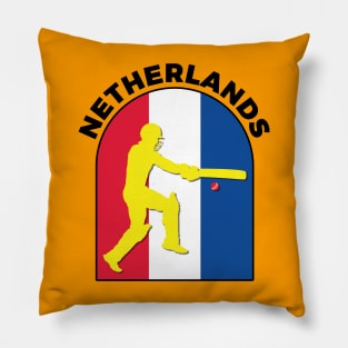 Netherlands Cricket Batsman Netherlands Flag Pillow