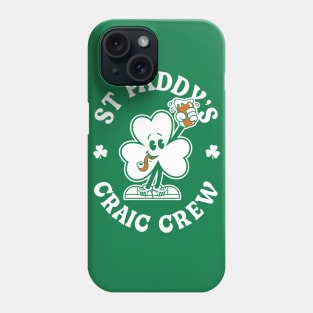 St Paddy's Craic Crew - Vintage Cartoon Irish Shamrock Phone Case