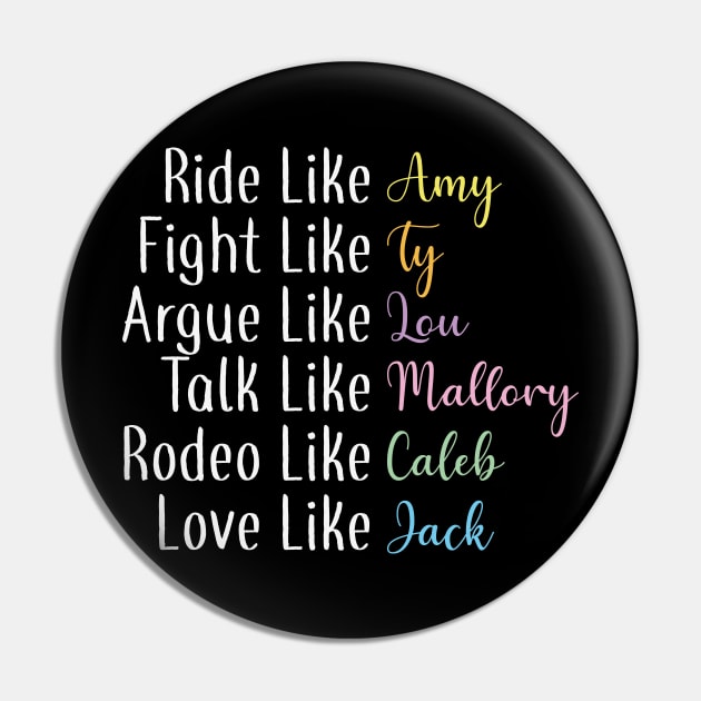 Ride like Amy - white Pin by We Love Gifts