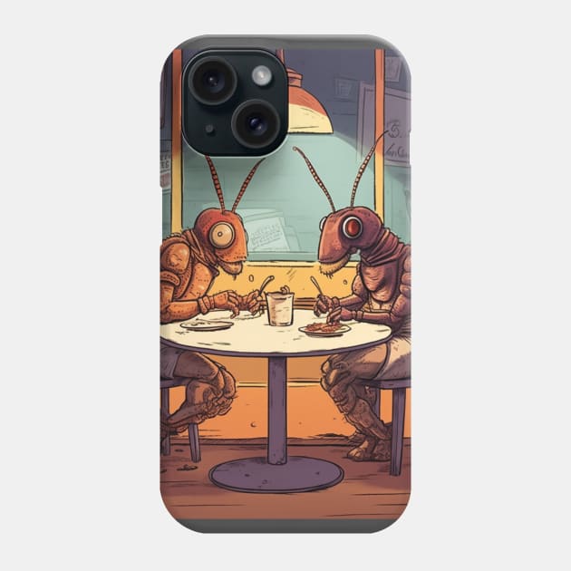 Two Cockroaches Eat a Big Hawaiian Pizza Phone Case by FrogandFog