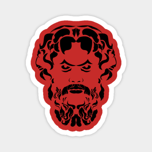 Zeus head illustration design Magnet