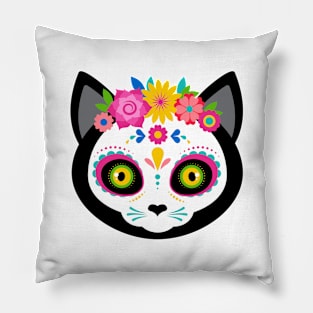 Skull Cat Design Pillow