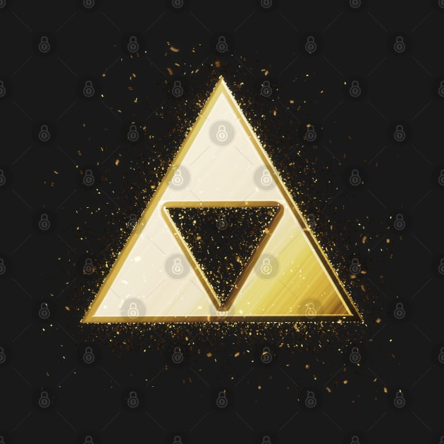 Gold Triforce Glitter Paint Splatter by MidnightSky07