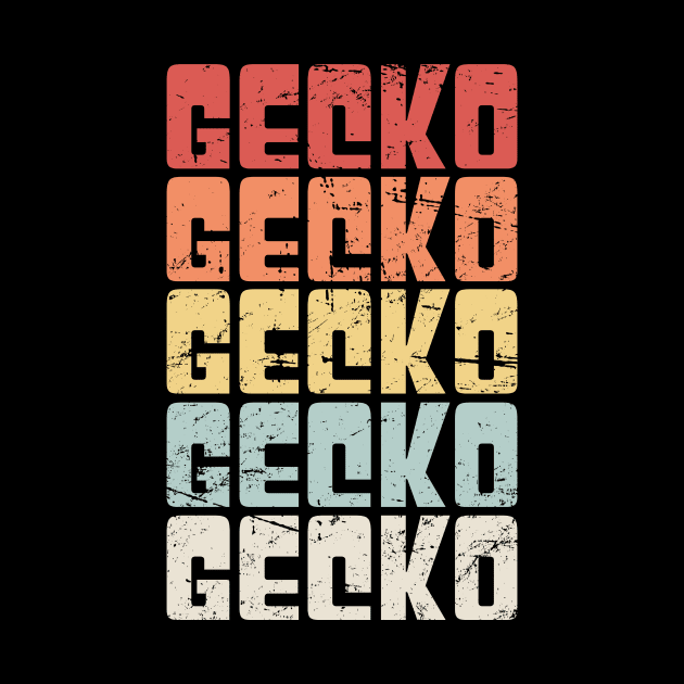 Retro Vintage GECKO Text by MeatMan