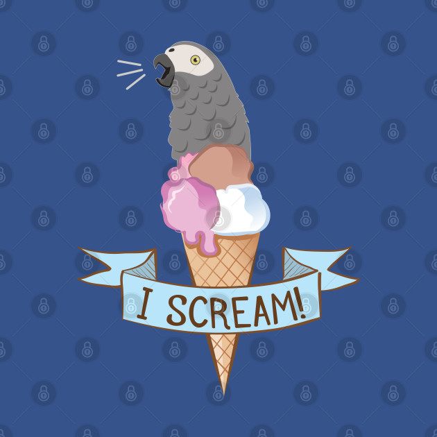 Disover Congo African Grey Ice Cream Parrot - Parrot - T-Shirt