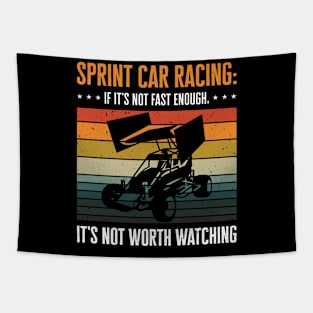 Sprint Car Dirt Track Racing Tapestry