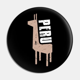 Retro Peruvian Peru Alpaca Pin