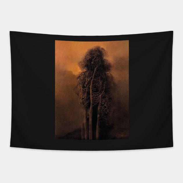 zdzislaw beksinski - Beksinski Trees Tapestry by QualityArtFirst