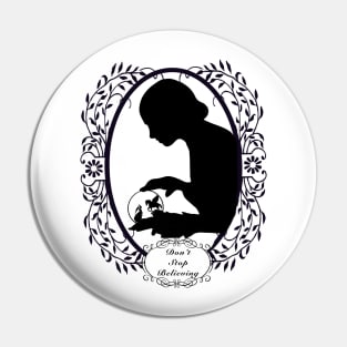 Silhouette Young Woman  With Fairy Princess and Pegasus| Victorian Frame| Motivational Quote| Banner| Victorian Wall Art| Halloween Wall Art Pin