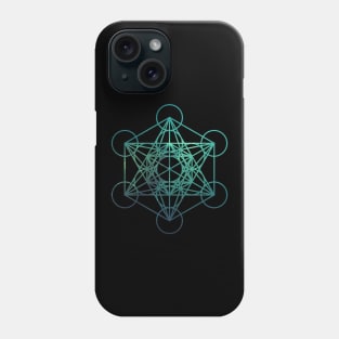 Metatron's Cube - Galactic Green Phone Case