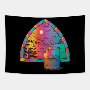 hills view mountains sunset Tapestry