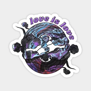 Love is Love Rainbow - Violet Galaxy Magnet