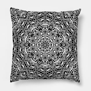 Thai pattern shapes, black and white, Vector abstract modern minimalist Pillow