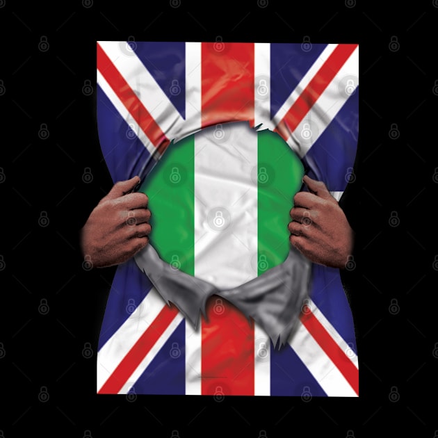 Nigeria Flag Great Britain Flag Ripped - Gift for Nigerian From Nigeria by Country Flags