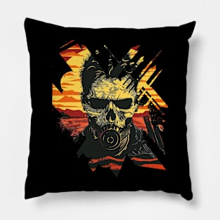 apocalyptic skull design Pillow