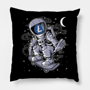 Astronaut Skate Litecoin LTC Coin To The Moon Crypto Token Cryptocurrency Blockchain Wallet Birthday Gift For Men Women Kids Pillow