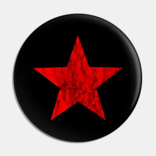 Distressed Black and Red Star Pin