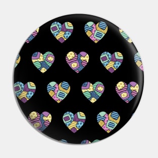 Patchwork heart pattern Pin