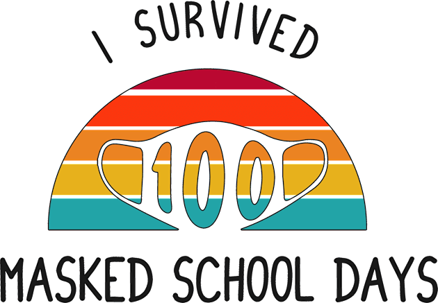 I survived 100 masked school days retro vintage funny gift Kids T-Shirt by Medworks