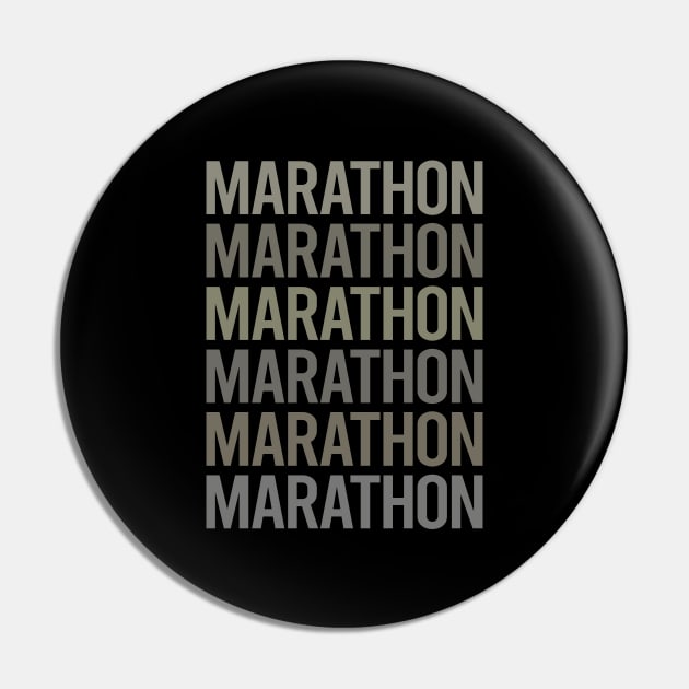 Gray Text Art Marathon Pin by Happy Life