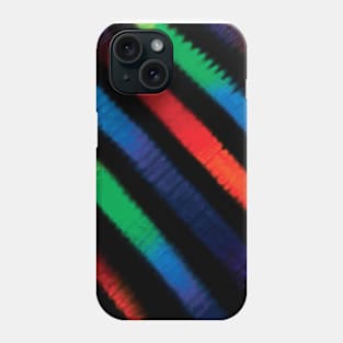 Diagonal Inclined Neon Rainbow Tie Dye Phone Case